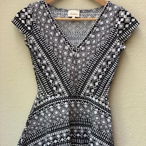 Anthropologie Deletta Black & White Peplum Tee